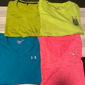 Lot of 4 Women’s Under Armour Shirts Size Large